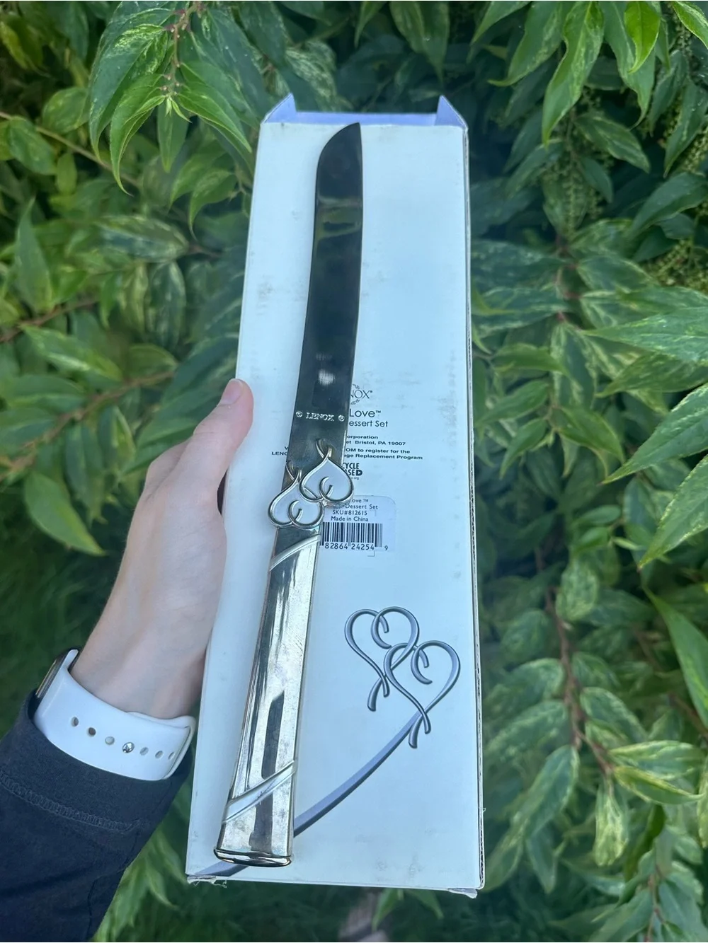 Lenox True Love 2 Piece Silver Plated Knife & Server Set Wedding Marriage Cake